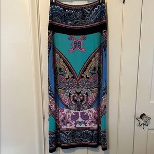 Lane Bryant Vibrant Paisley Maxi Skirt - Blue and Purple